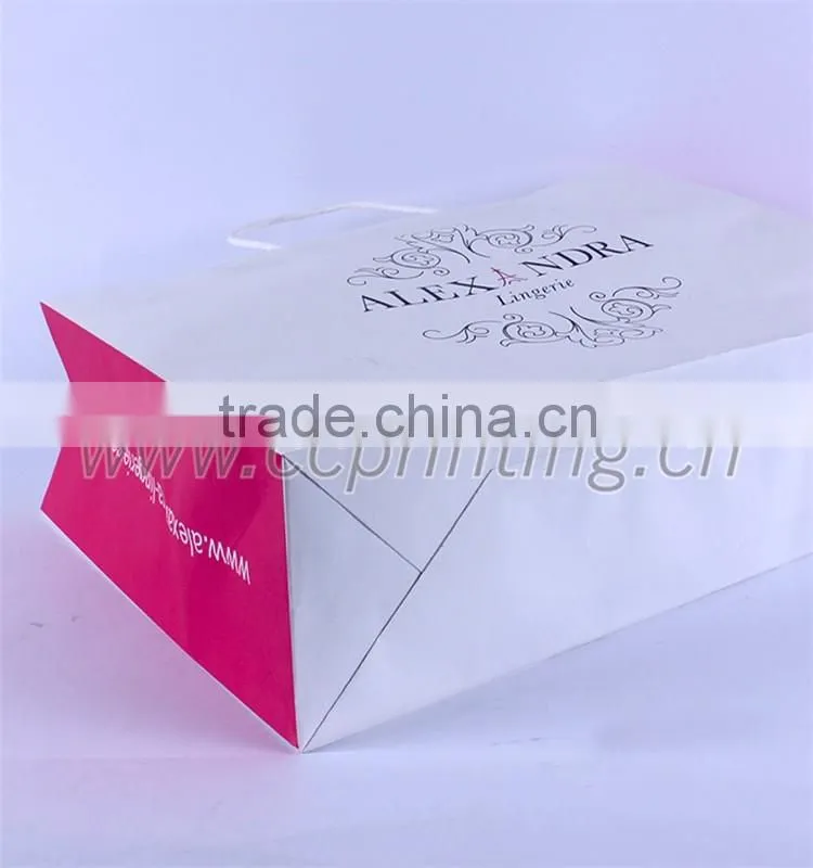 2016 customized printed white kraft paper bag