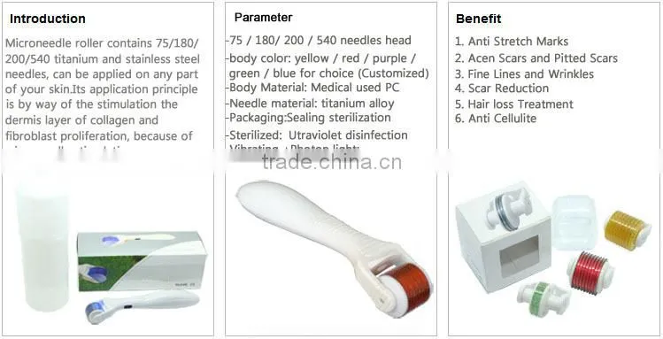 2015 body vibrator photon light therapy hot 540 needles led derma roller