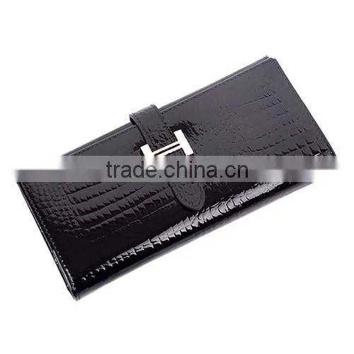latest Design Ladies Free Leather Patent Alligator Pattern Wallet/Purse (BCN002)