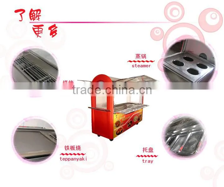 vending kinds of food in the street mobile hand push food cart for sale