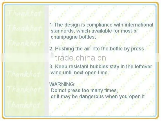 Wine saver champagne stopper for bar accessories