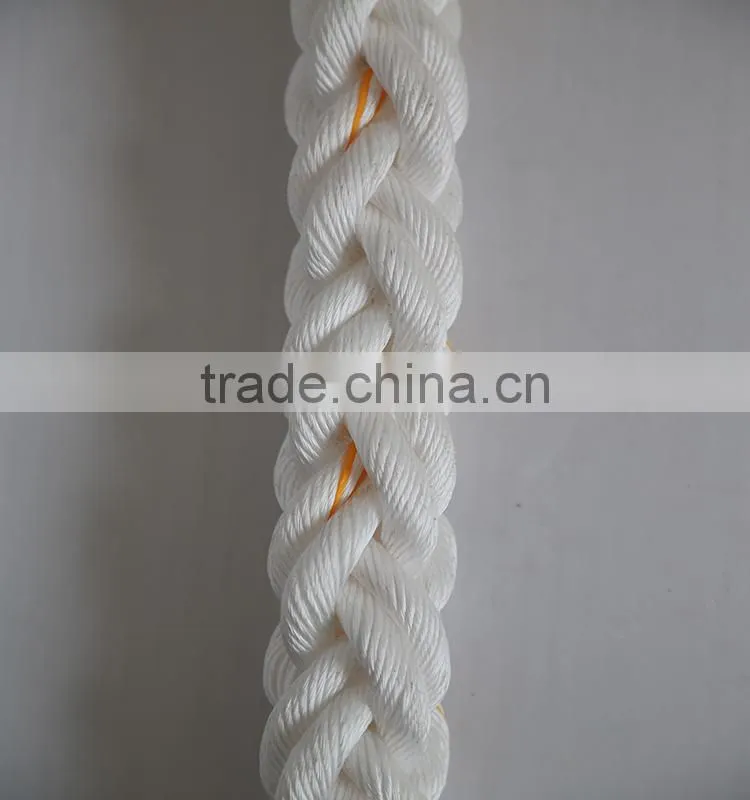 yellow 40mm 8 strand polypropylene rope