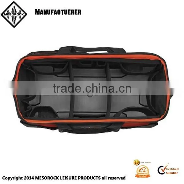 Wide mouth garden tool bag with shoulder strap electrician tool bag