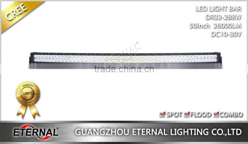 50in 288W high power radius offroad 4x4 raciing powersports ATV UTV SUV bune buggy truck led light bar