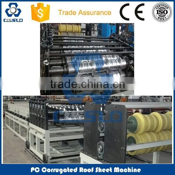 CE CERTIFICATE POLYCARBONATE HOLLW PROFILE MAKING MACHINE, PC HOLLOW CORRUGATED ROOF TILE PRODUCTION LINE