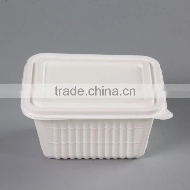 Biodegradable eco-friendly corn starch boxes customized design 1000ml