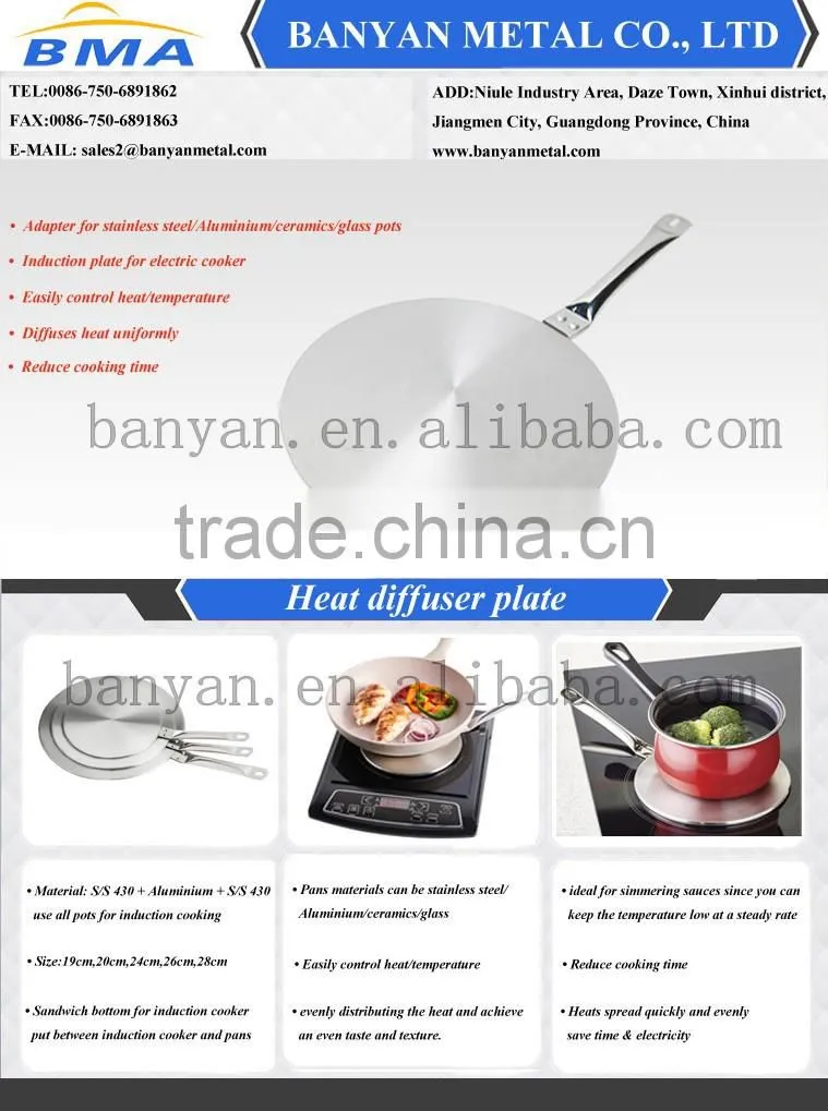 Stainless Steel Induction Heat Diffuser Plate For Cooking