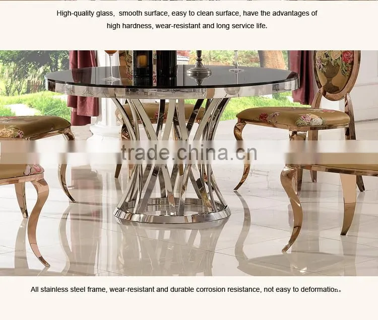High Quality Durable Oval Glass Top Dining Table TH371