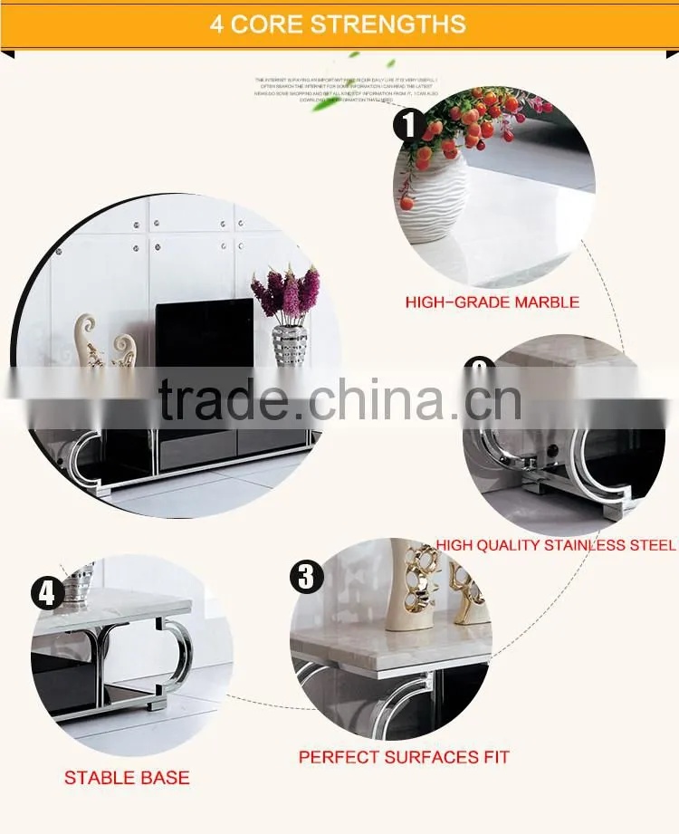 E144 New Design Low Price Marble Top LCD LED TV Stand Design Furniture