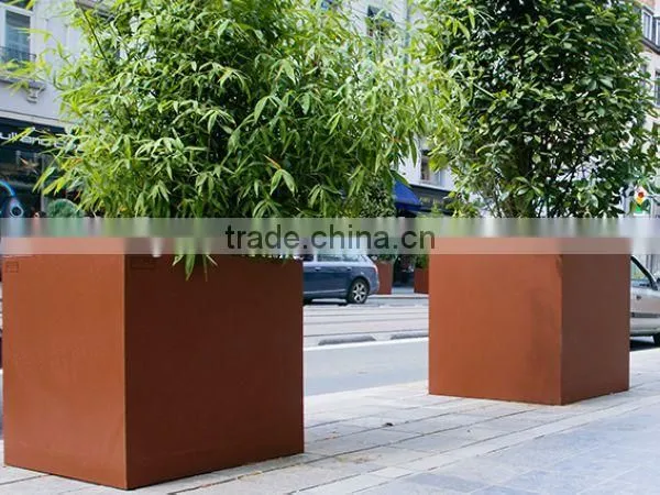 FO-9C04 square type cheap corten steel planter for garden decor