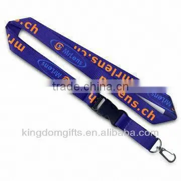 Silk Screen Printing Polyester Lanyard Strap with buckle