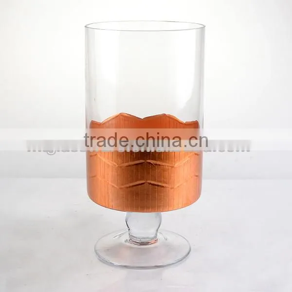 Hot Sailing Cooper Glass Hurricane and pillar Candle Holder