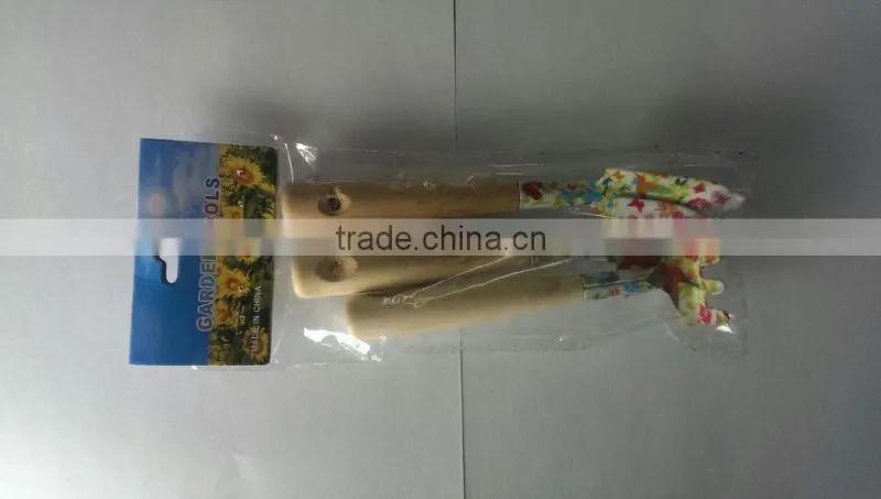 printing garden tool with wooden handle