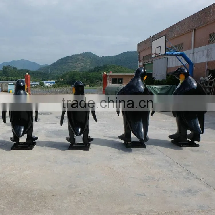 Fiberglass penguins figure for movie cartoon