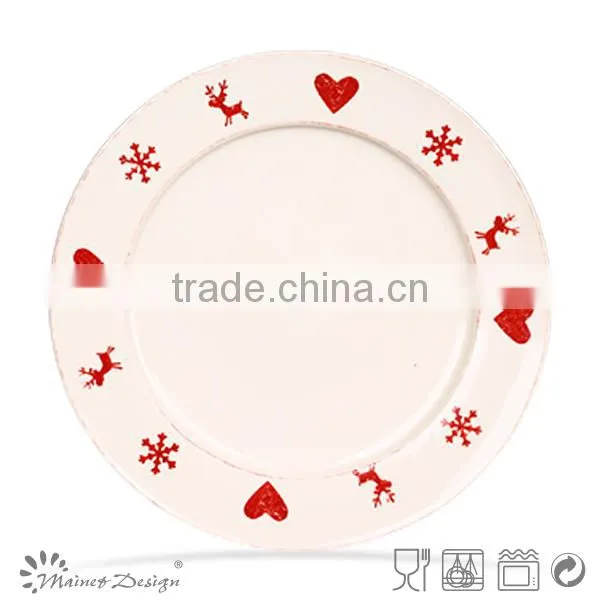 Love Elk plate snowflake design