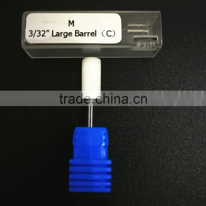 Medium Type Cylinder Head Ceramic Nail Drill Bit Rotary Burr For Electric Manicure Machines