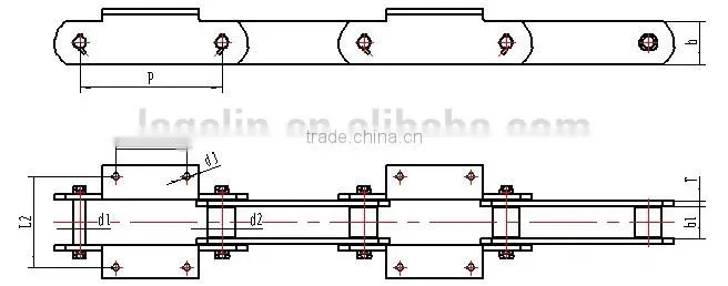 DS Large Size inclined cement industrial bucket elevator conveyor chain
