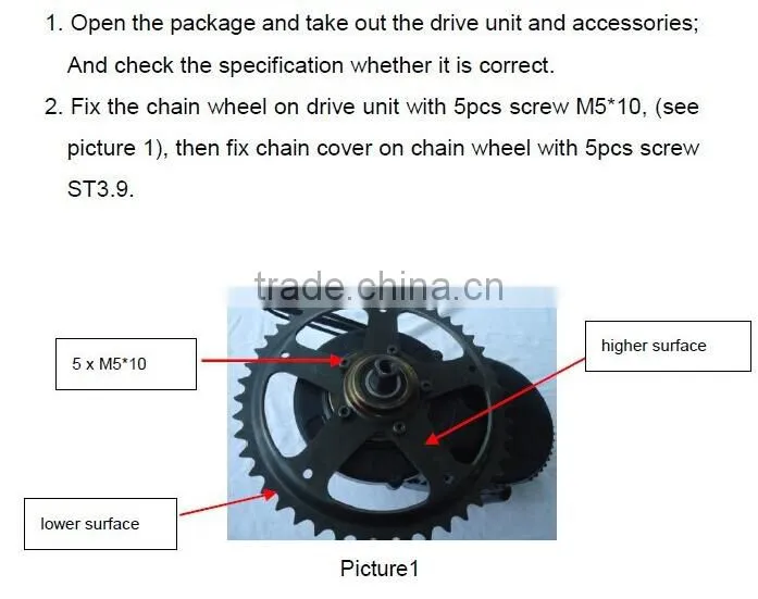 Bafang 8Fun BBS01 mid drive motor kit for ebike 36V 250W for European market