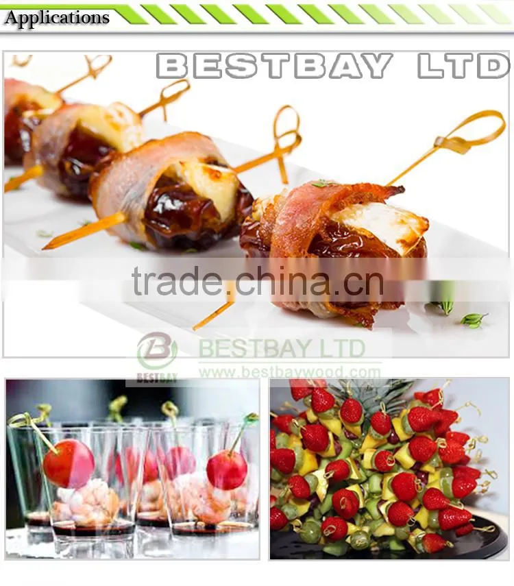 bamboo knot skewer green,black,red color