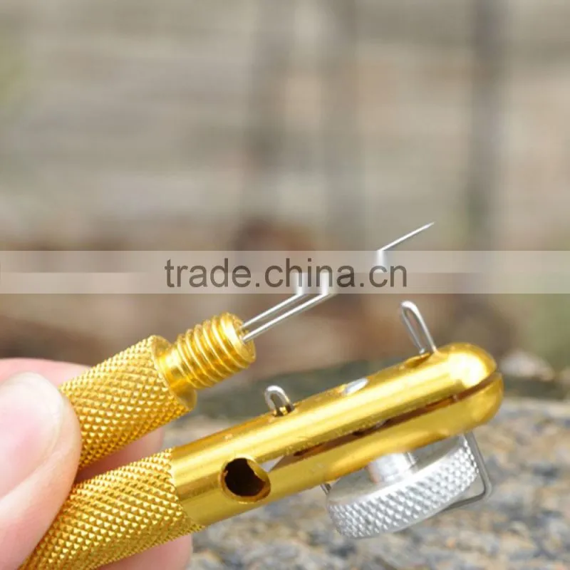 Golden Double-headed Strand Knotter Needle Knots Multifilament Fishing Hook Tier Line Hook Tie Fishing Accessories