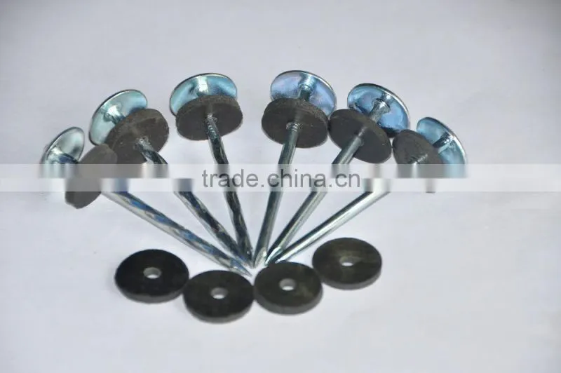 Galvanized Umbrella Head Roofing Nails with washer
