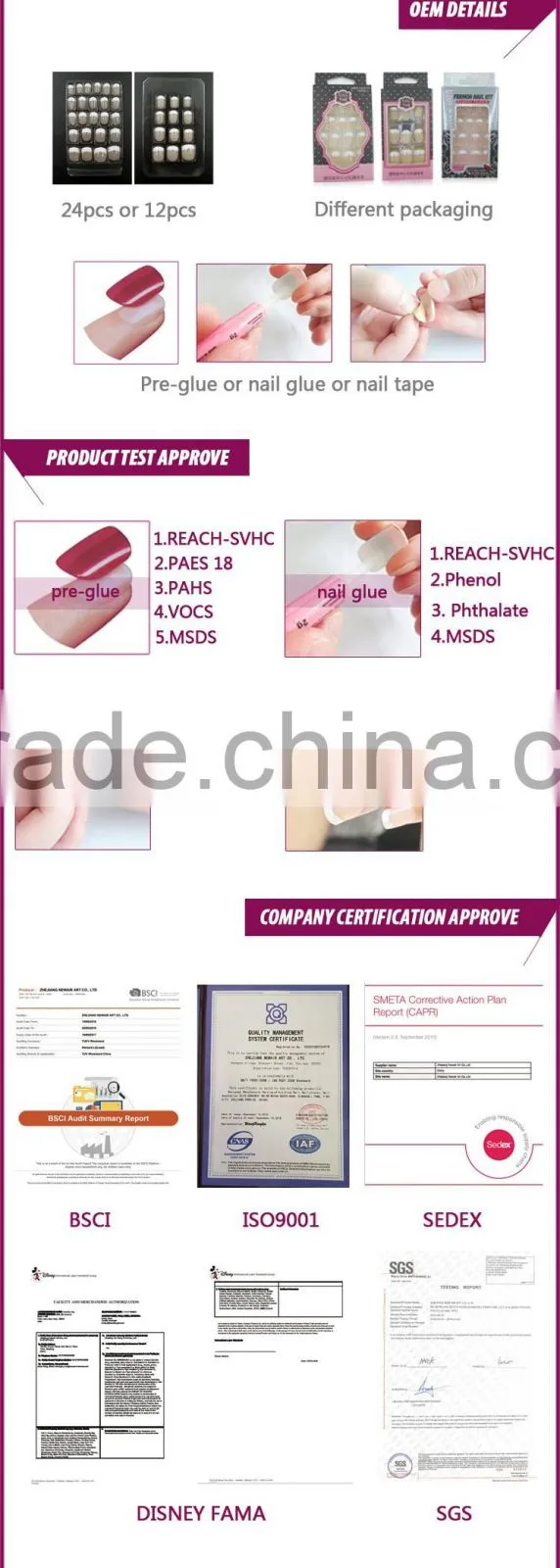 Newair Press On French Nail Tips False Acrylic Nail Art Tips