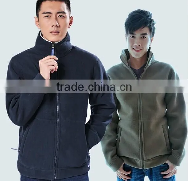 Europe Style Fashion Cheap Winter Plain Full Zip Polar Fleece Jacket Hoodies With Side Pocket