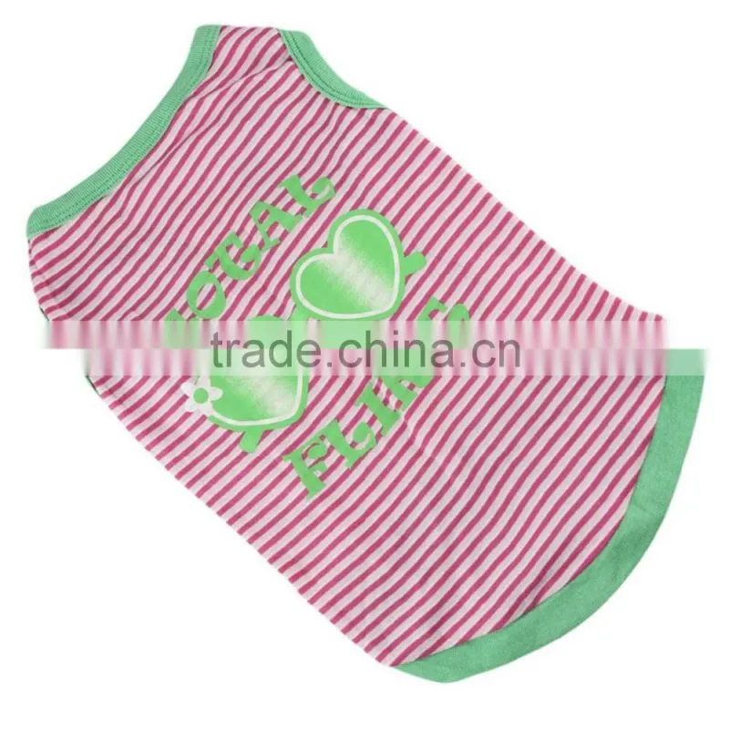 cheap stripe Pet Puppy Summer Shirt Pet Clothes T Shirt with printing