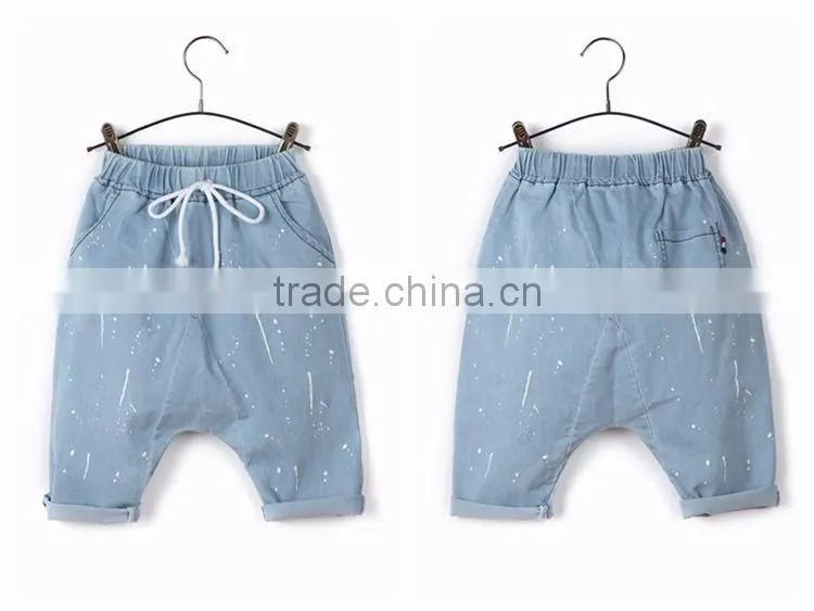 2016 most popular kids printed jeans fashion design harem pants for children