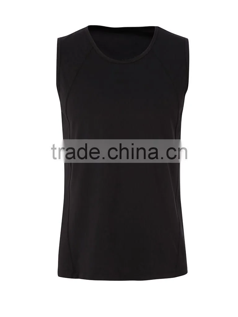 men sport 100%polyester dri fit black vest