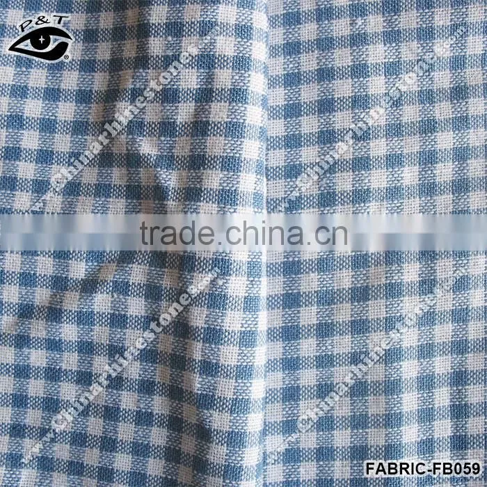 New Fabric Scottish Check Pattern Fabric 4x4mm Light Blue Color Pure Cotton Fabric
