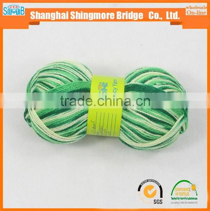 China knitting yarns factory direct wholesale long space dyeing multicolor yarn, acrylic yarn for sweater