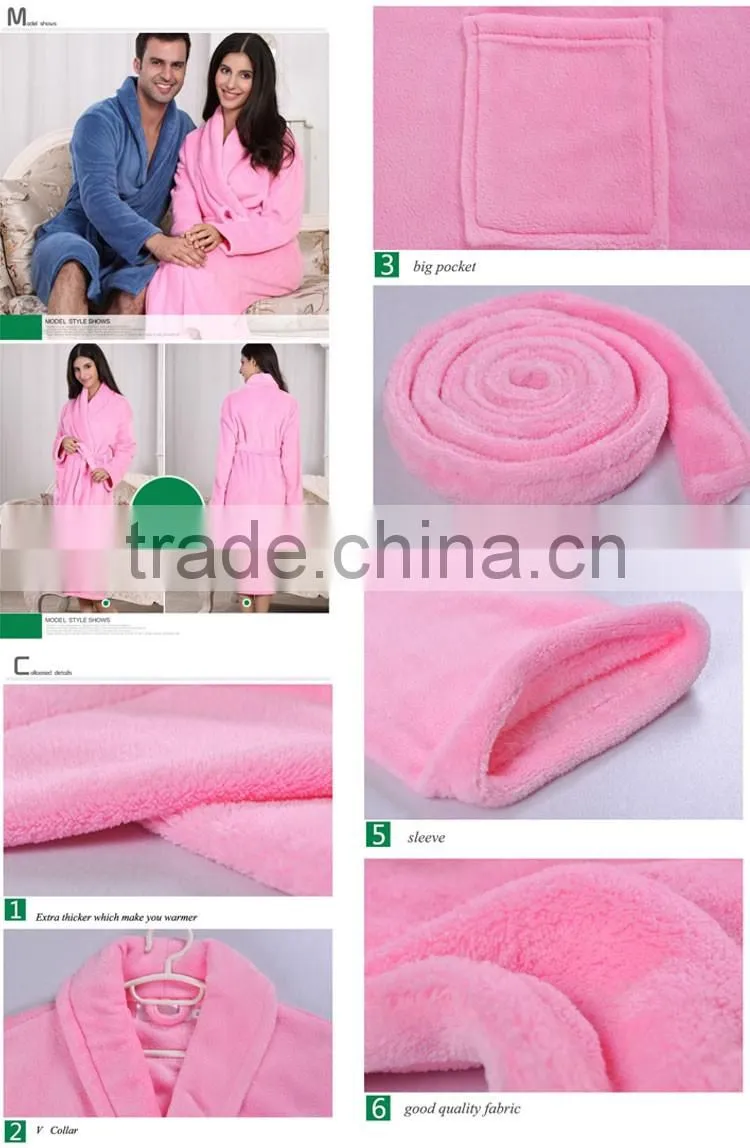 Elegant Homewear Fleece Sexy Lady Bathrobe With Many Colors