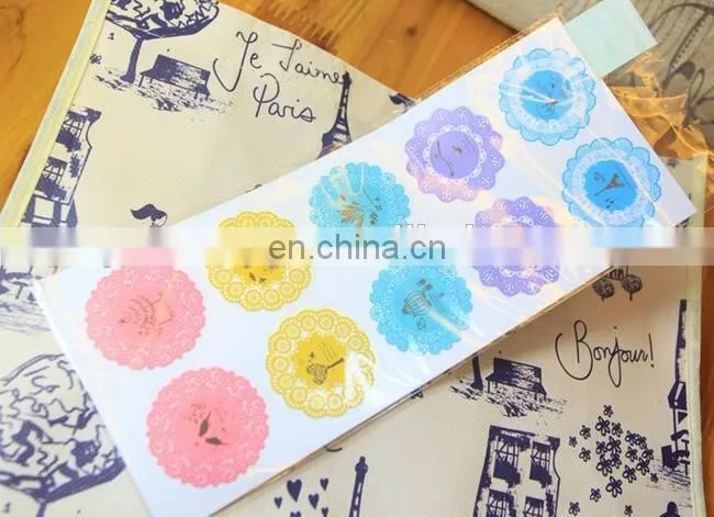 5Color Available Round Lace Gift Box/Bag Label Baking Bag Sealing Sticker Baby Shower Gift Decoration Craft Packing DIY Material