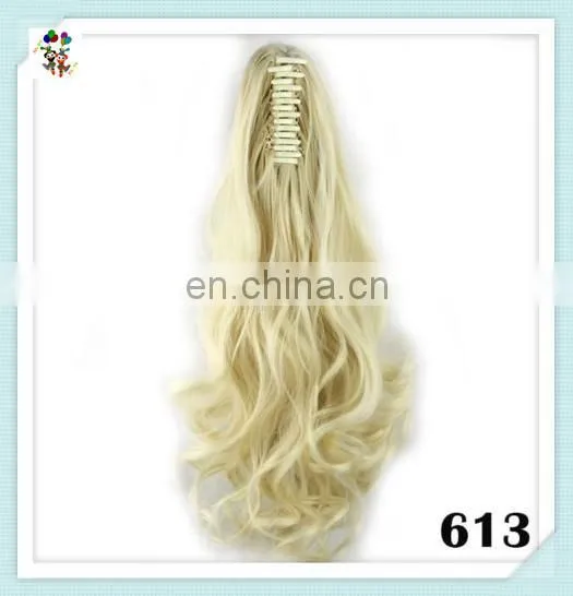 Natural Colors Long Curly Drawstring Synthetic Ponytail Hair Extensions HPC-0163