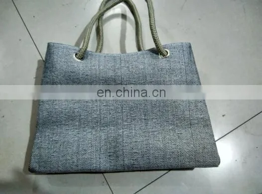 High Quality Grey Color Linen Personalized Office Ladies Bag Woman Shoulder Bag