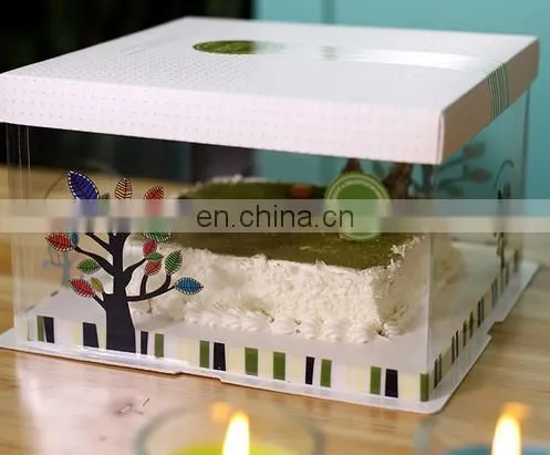 2015 transprent pvc cake box with paper cap