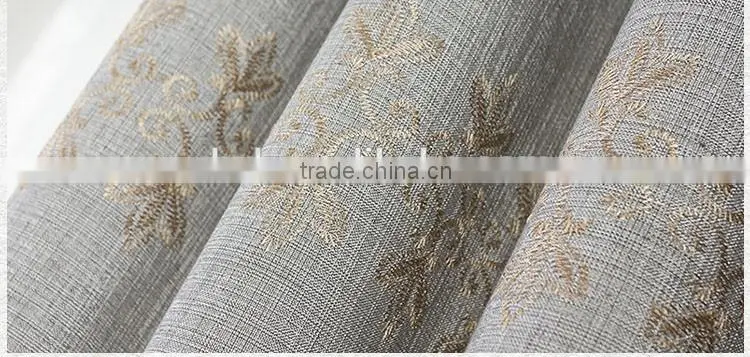 polyester jacquard finished cheap window curtains with iron rings and curtain rod