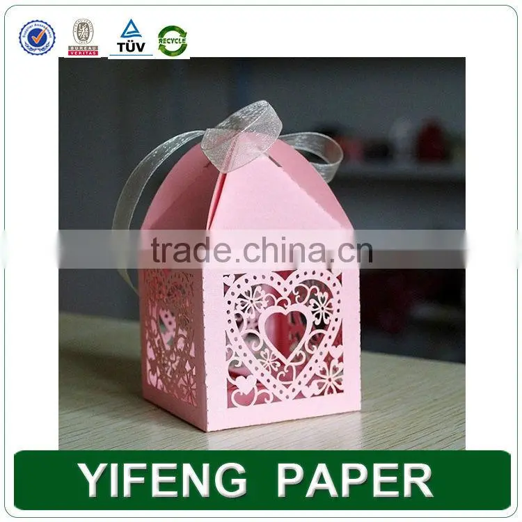 2015 hollow out wedding rectangle folding paper box