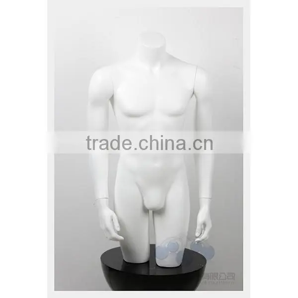 Half-body matte white male torso mannequin