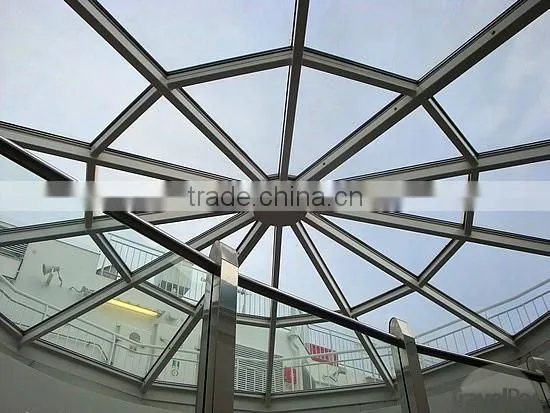 Morden large steel space frame glass roof dome