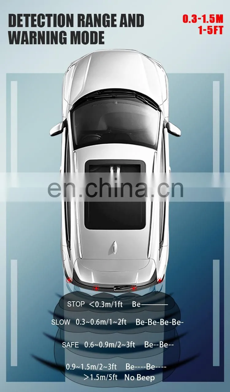 led display rear parking assist sensor reverse backup radar system Car Reversing Aid
