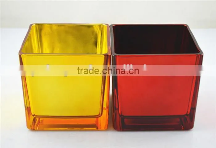 electroplating gold square vase noble quality