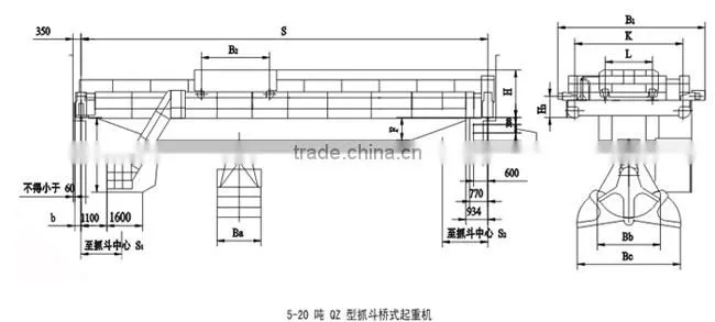 Workshop Electric Hydraulic Grab Crane 20t