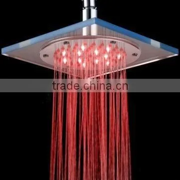 Wall Mounted Rainfall Organic Glass LED Shower Head