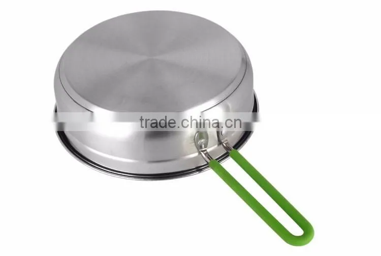 Best quality 6pcs stainless steel capsulated induction color silicone handle cookware set