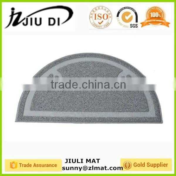 Semi-circle Pet PVC Placemat Dog Cat Litter Mat Doormat