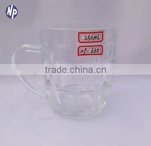 10oz pineapple clear glass beer mug with handle xuzhou