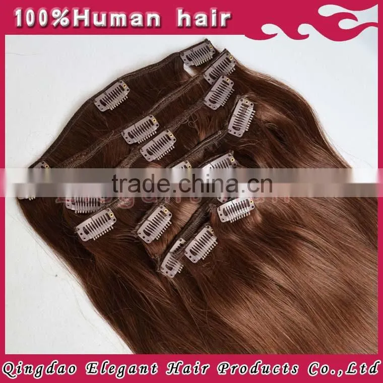 Full Head Double Wefted Blonde color 100% Human Remy Hair Clip In Human Hair Extensions