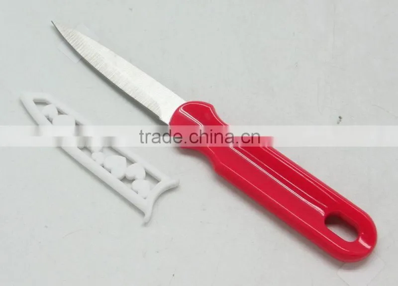 PS+2CR13 PARING KNIFE WITH WHITE COVER AND HOLE